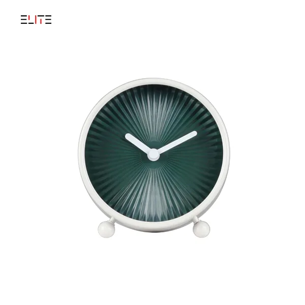Metal quartz table clock