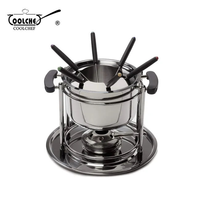 Stainless Steel Cheese Fondue Set 2 QT Chocolate Melting Pot