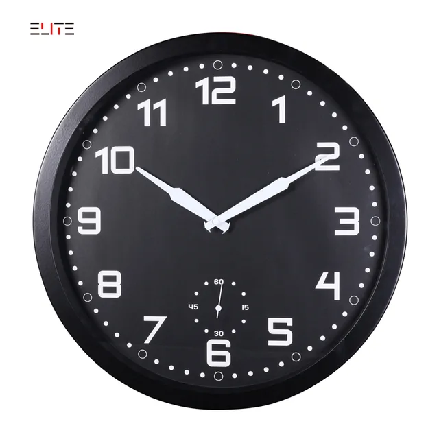 18-inch metal quartz wall clock with separated small second disc