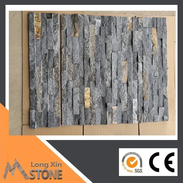 Natural blue quartzite stone wall cladding with 5 raws