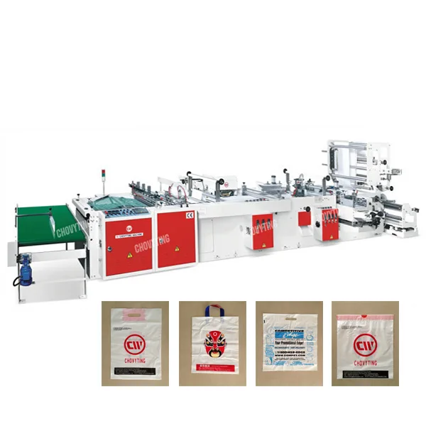 Automatic plastic hand bag making machine(four function)