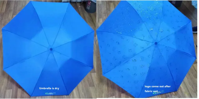 Logo come after wet umbrella