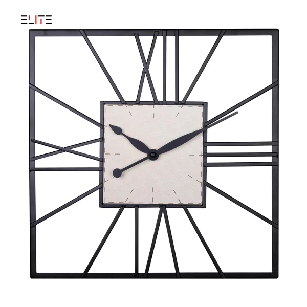 Antique Square Wrought Iron Wall Clock