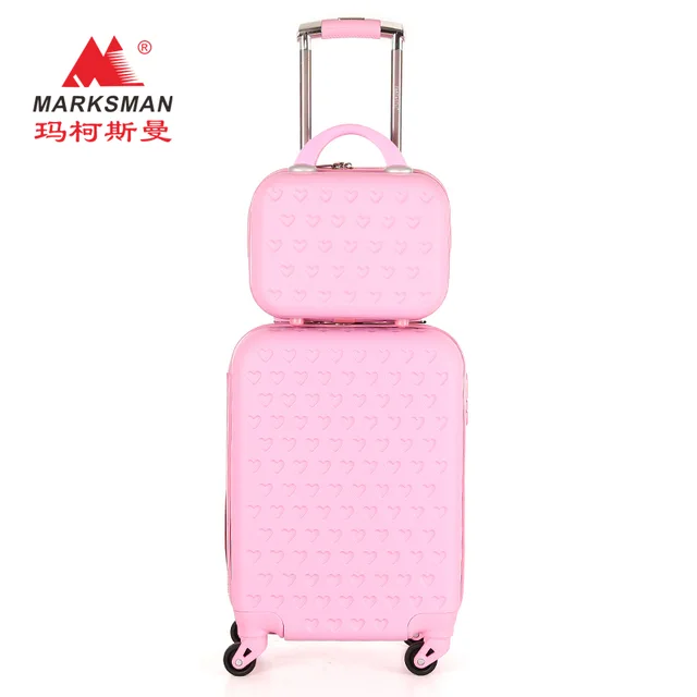 MARKSMAN new trolley suitcase lovely heart cheap ABS luggage case factory sale directly travel bags