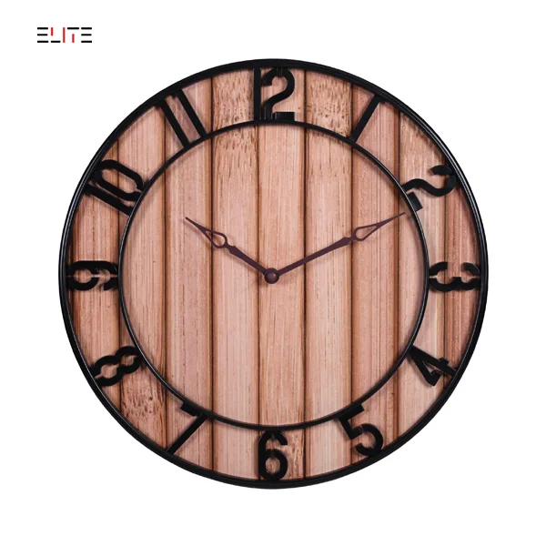 Plastic quartz wall clock with number ring