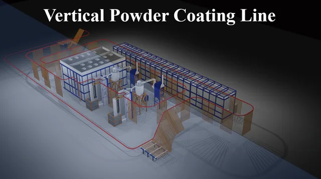 Aluminum profiles vertical powder coating line