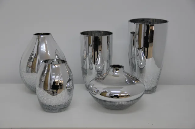 Silver Glass Vase