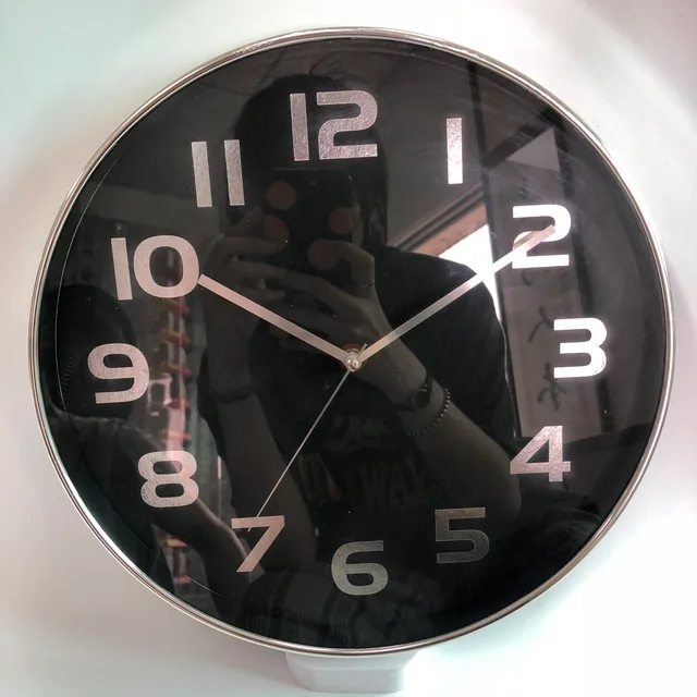 12inch chrome hot stamp plastic wall clock