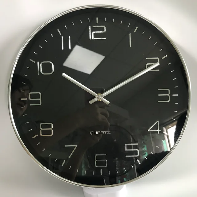 12inch chrome creative with raised numbers wall clock