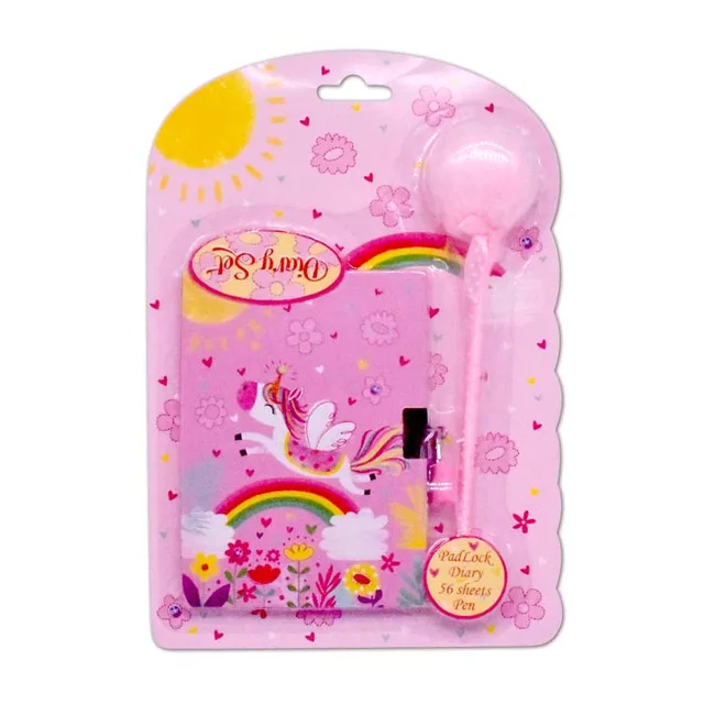 Padlock diary set with pen
