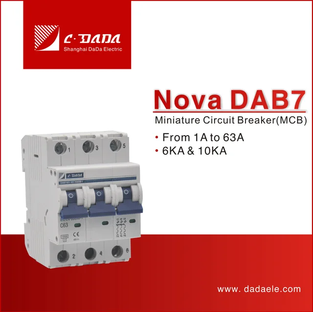 MCB NOVA series DAB7-63 3P 6KA 10KA Miniature Circuit breaker