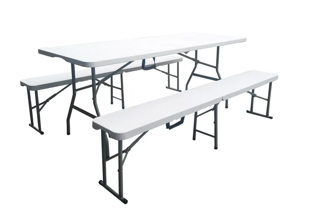 Set of 3pcs, folding table + folding bench