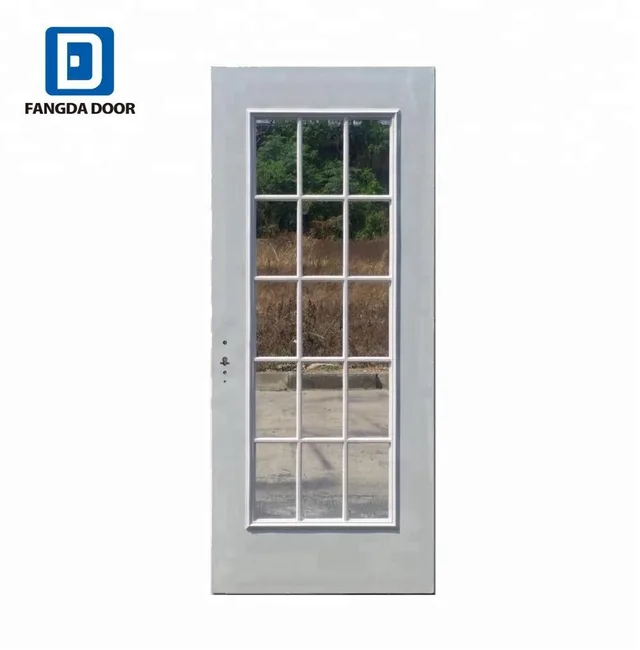 Fangda 15 Lite Internal Grille Painted Steel Entry Door