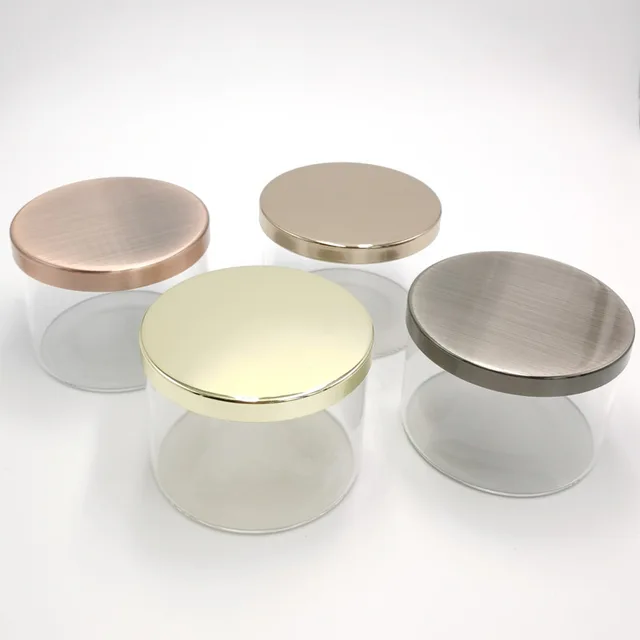 Hand Made Diry Scent Candle Jar Holders And Rose Gold Metal Lid