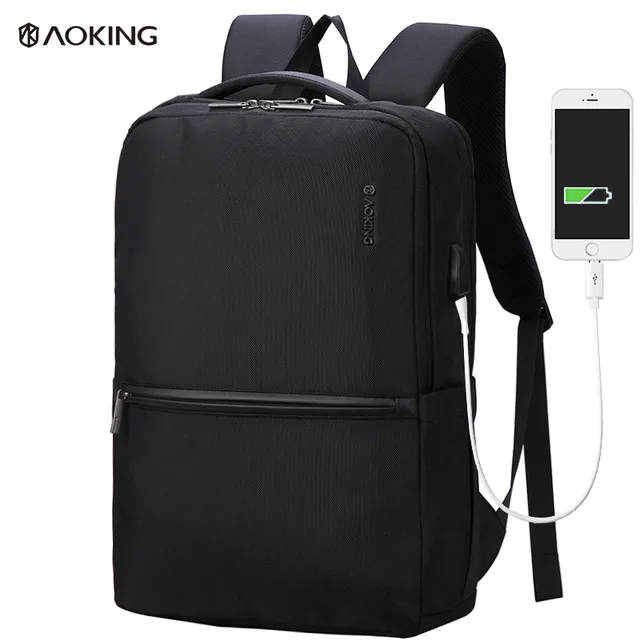 Aoking Unisex USB Charging Large Capacity Laptop Travel Backpack