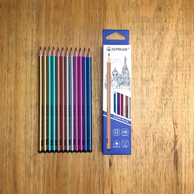 Metalic Color Coating HB Pencil Triangular (Spot Supply)