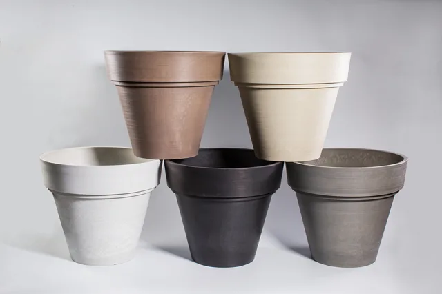 Eco Planter Classic Round Pots with Double Side Decor Container