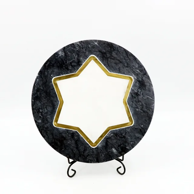 New style mosaic marble round plate kitchen pot mat pizza tray