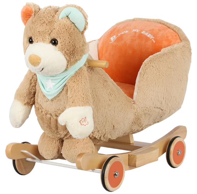 Rocking Horse Bear With Chair With Wheels Ride On Toys