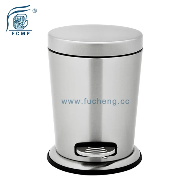 Round Stainless Steel Kitchen Pedal Garbage Bin