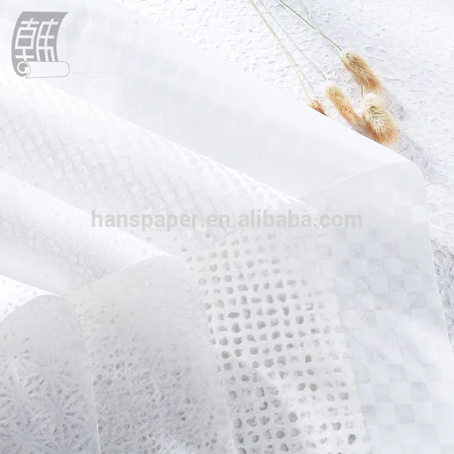 Natural white handmade mulberry wrapping paper 20GSM 50X70CM unique design for art decoration gifts & flowers wrapping