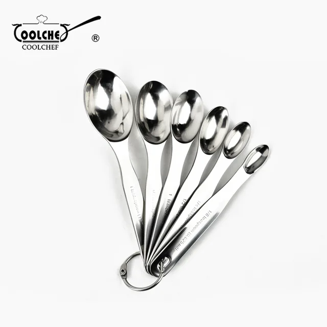 6pcs Stainless Steel oval measuring spoons
