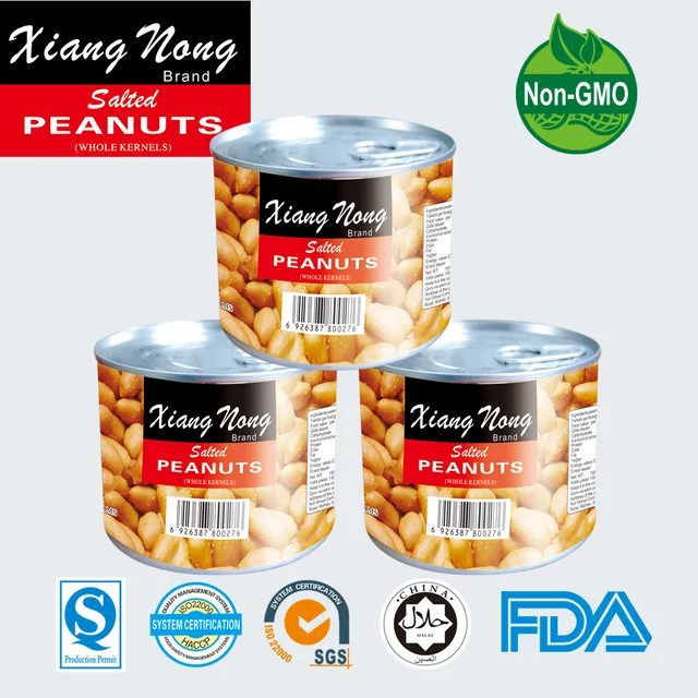 Roasted peanuts packing in tin