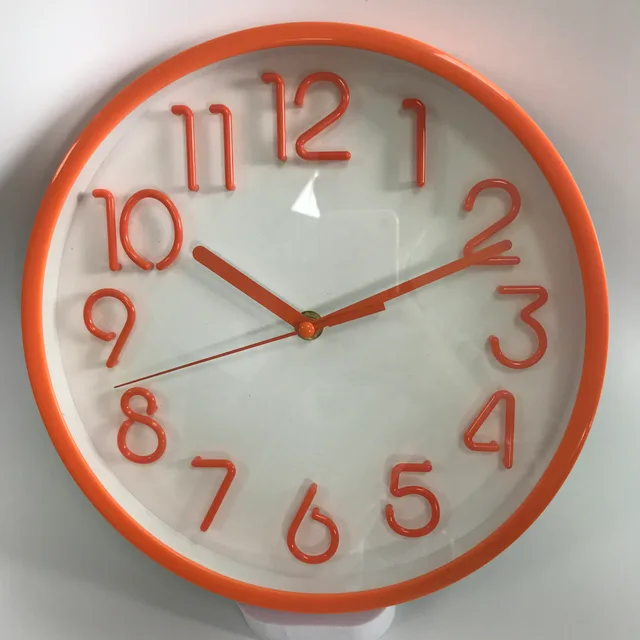 10inch Plastic colorful wall clock with raised numbers