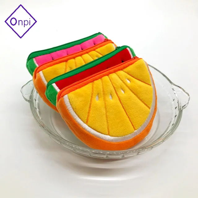 Cute mini fruits shape plush hand coin purse