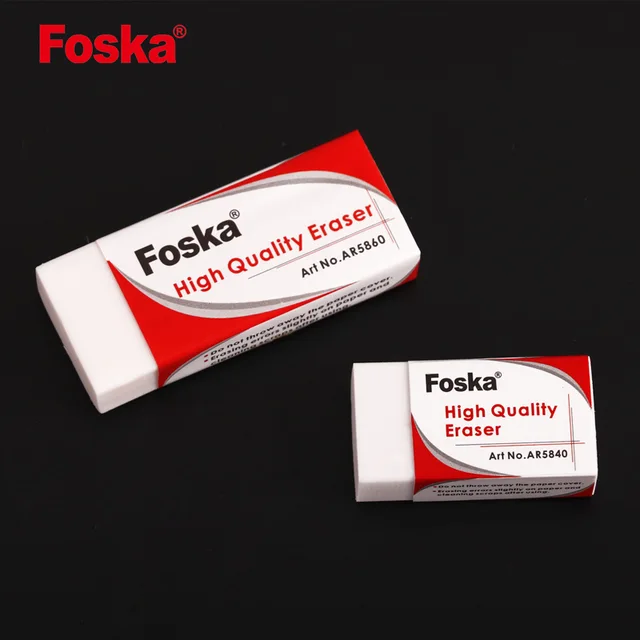 Foska Students Stationery White Soft PVC Pencil Eraser