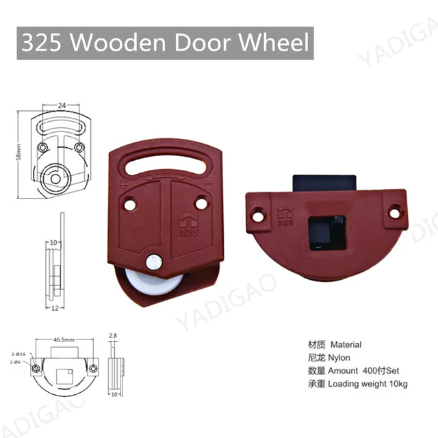 Wheel for wooden door