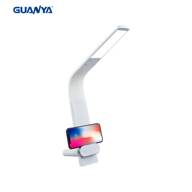 2020 GUANYAnew silicone material adjustable connecting rod with power bank led desk lamp elegant white