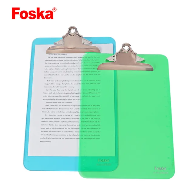 A4 FC Plastic Office Clip Board folder