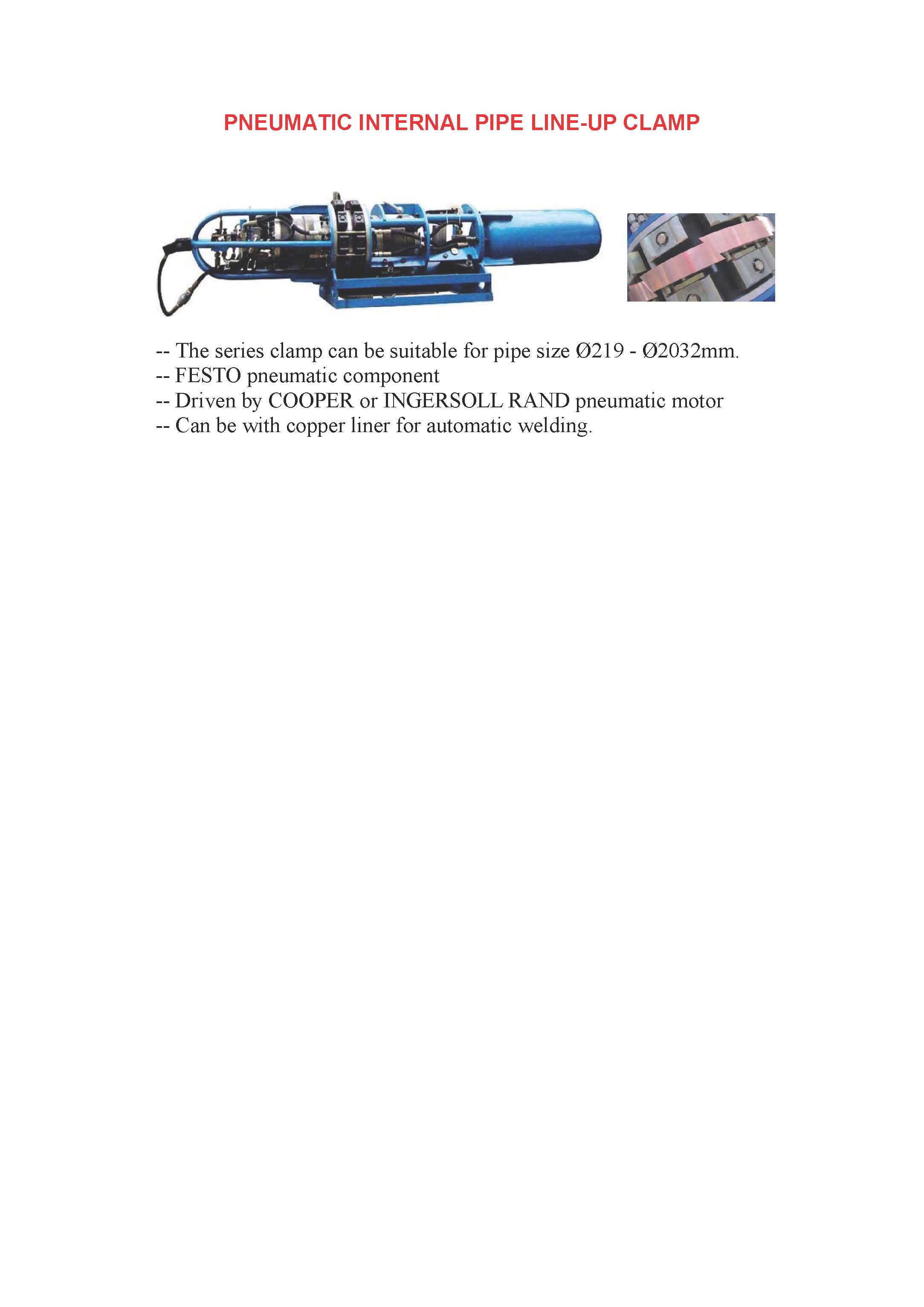 Internal pipe line-up clamp
