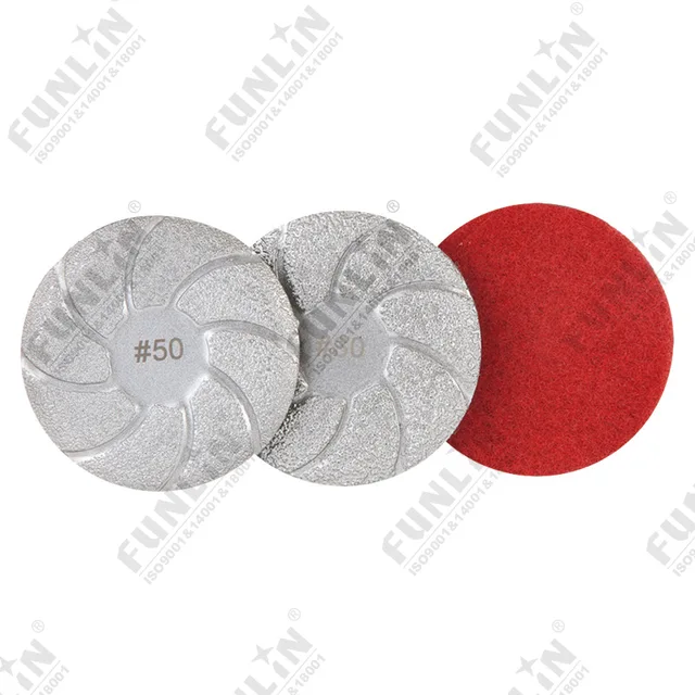 Vacuumm brazed diamond polishing pad