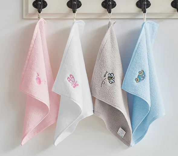 Cotton hand towel with embroidered logo