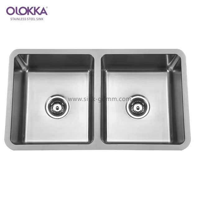 Stainless Steel Sink Double Bowl With Little Radius Corner