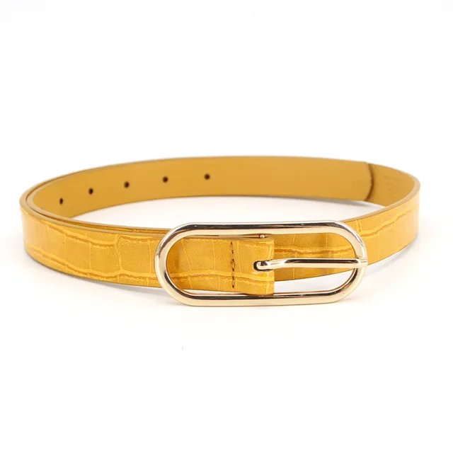 Women belt with ellipse buckle