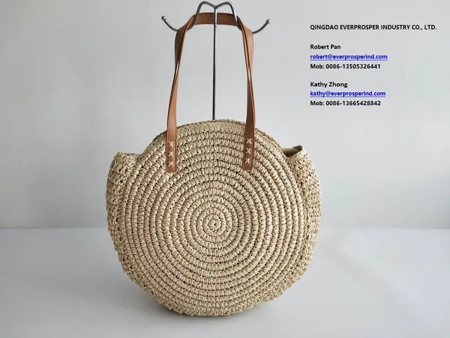 Woven Paper Straw Beach Bag