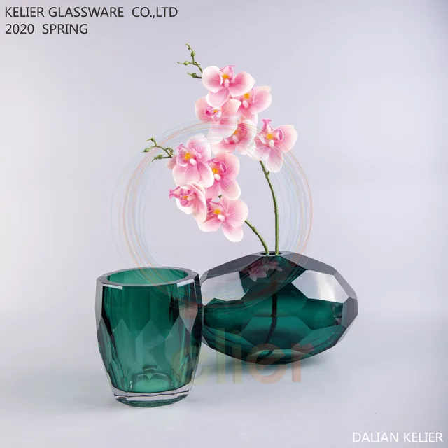 Handmade green glass crystal