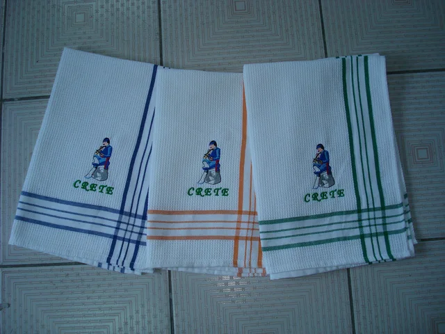 Embroidery Waffle Kitchen Towel