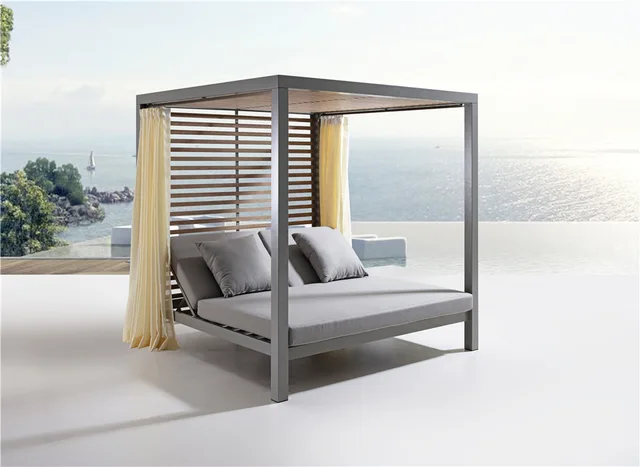 High quality outdoor furniture aluminium sun bed outdoor sun lounger hot sale lounge chair aluminium daybed
