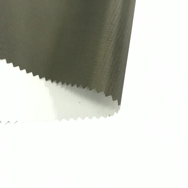 210T Ribstop Taffeta Fabric With White PVC Coated Milky PVC For Raincoat Fabric 30kg