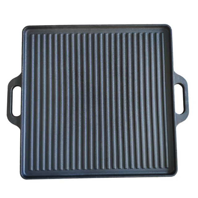 42cm square cast iron grill plate