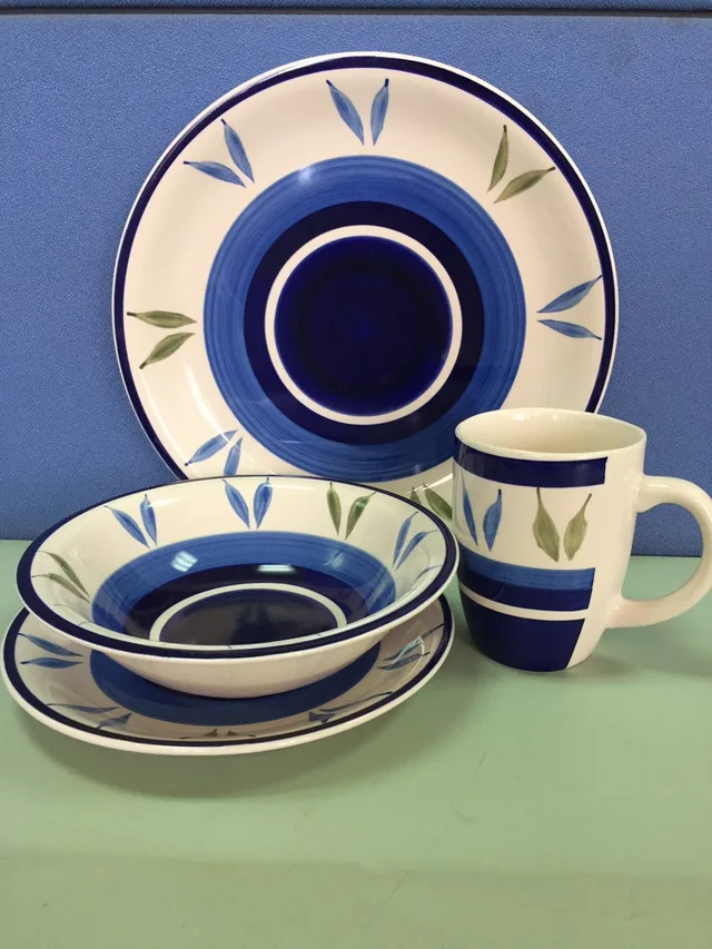 16pcs hand-painted stoneware tableware