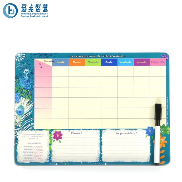Magnetic weekly plan