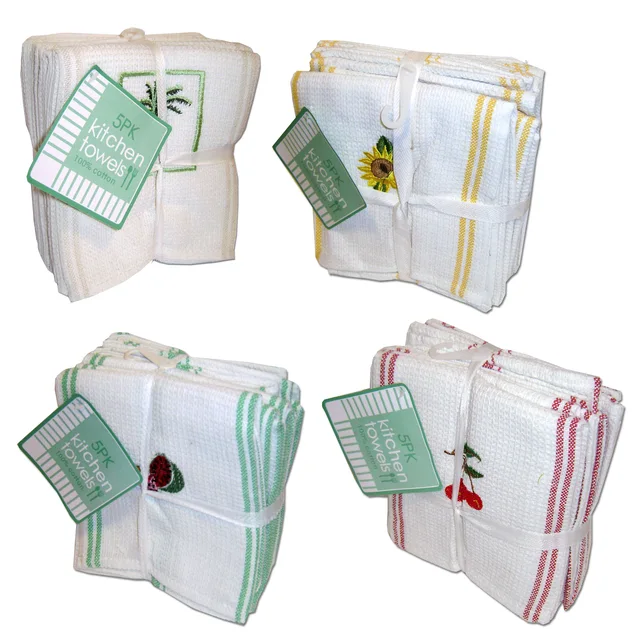 Embroidery Waffle Kitchen Towel