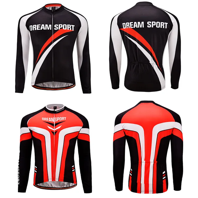 Custom print breathable quick dry long sleeve cycling jersey