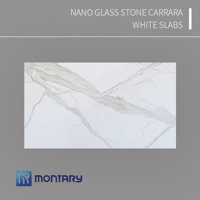 Nano glass stone carrara white slabs
