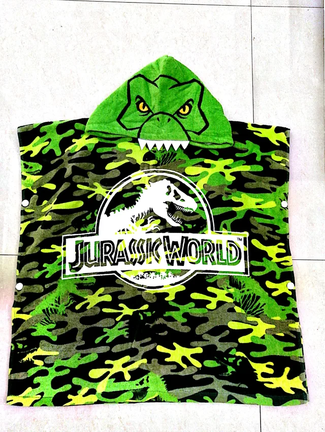 Cotton cut pile reactive printing hooded poncho